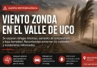 El viento Zonda vuelve a poner en alerta al Valle de Uco