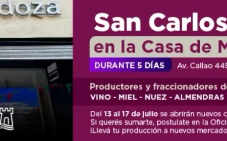 San Carlos promocionará sus productos regionales en la Casa de Mendoza de Buenos Aires