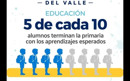 Educación: 5 de cada 10 alumnos terminan la primaria con los aprendizajes esperados